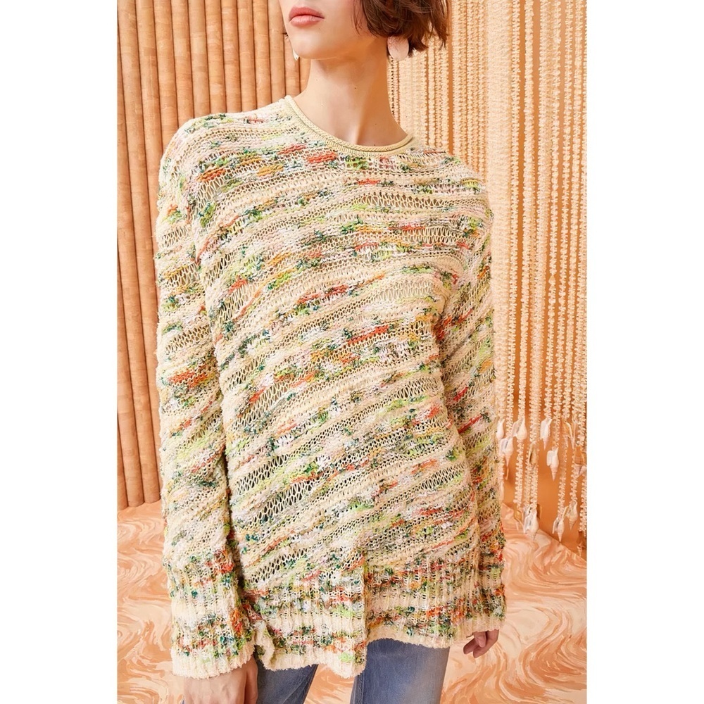NWOT Ulla Johnson Long-Sleeve Crochet Knit Emerson Pullover Top